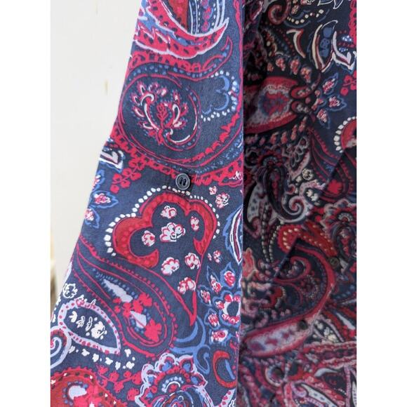 Catherines Multicolored Magenta Paisley Button Up Blouse Shirt Top Size 3XL - Picture 7 of 8